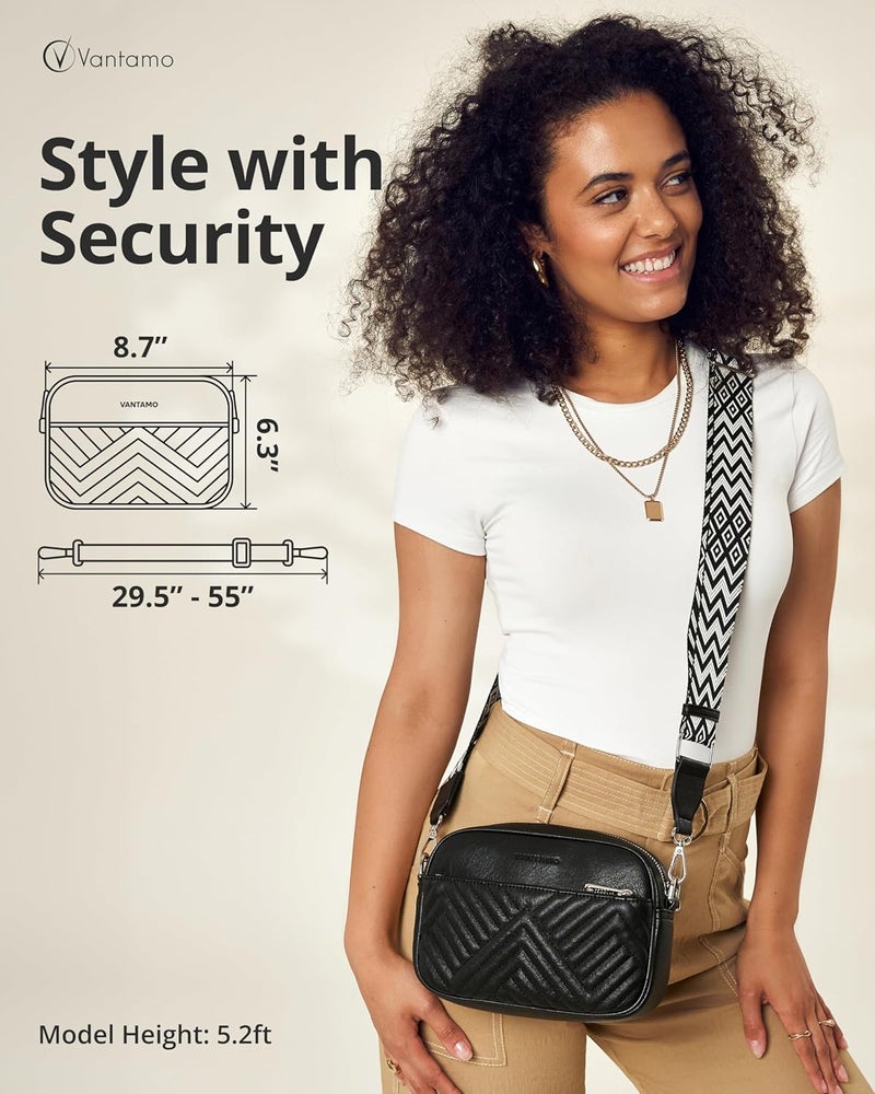 Vantamo Crossbody Bags For Women with Anti-Pickpocket Clip, Premium Purses for Women, Adjustable Strap Handbags & Gift Box - Image 2